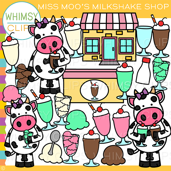 Miss Moos Milkshake Shop Clip Art