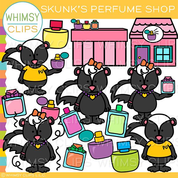 Miss Skunk Perfume Shop Clip Art