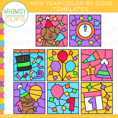 Holidays Color By Code Templates Clip Art Bundle