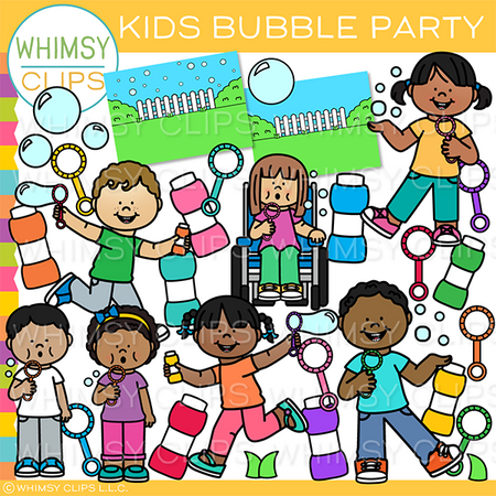 Outdoor Bubble Party Clip Art