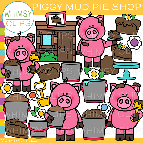 Piggy Mud Pie Shop Clip Art