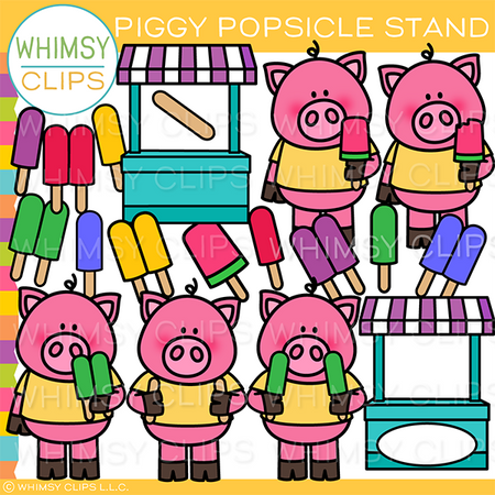 Piggy Popsicle Stand Clip Art