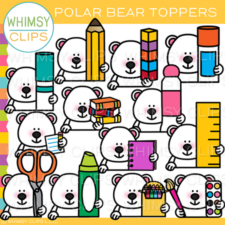Polar Bear Toppers Clip Art