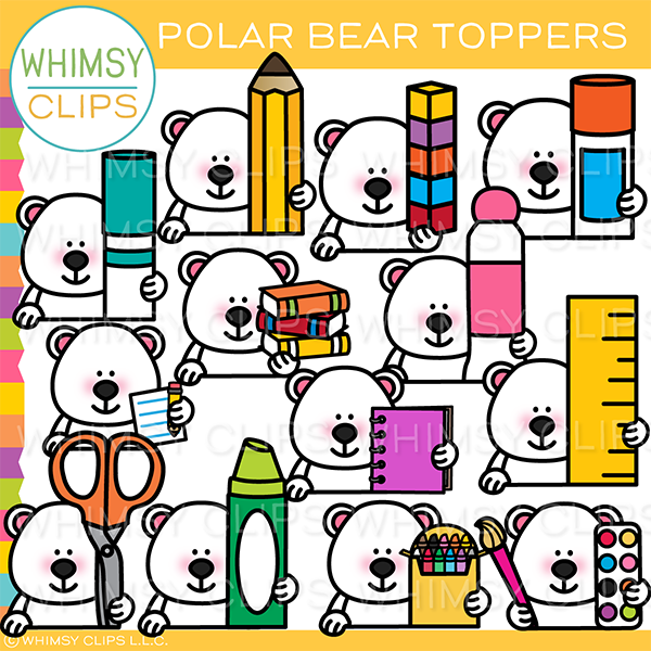 Polar Bear Toppers Clip Art