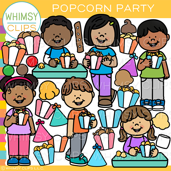 Popcorn Party Clip Art