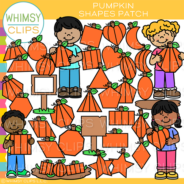 Pumpkin Shapes Patch Clip Art