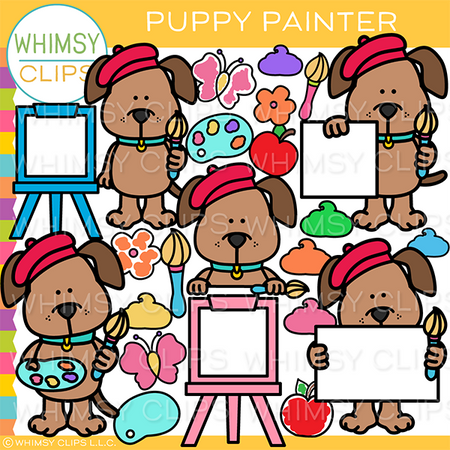 Puppy Painter Clip Art