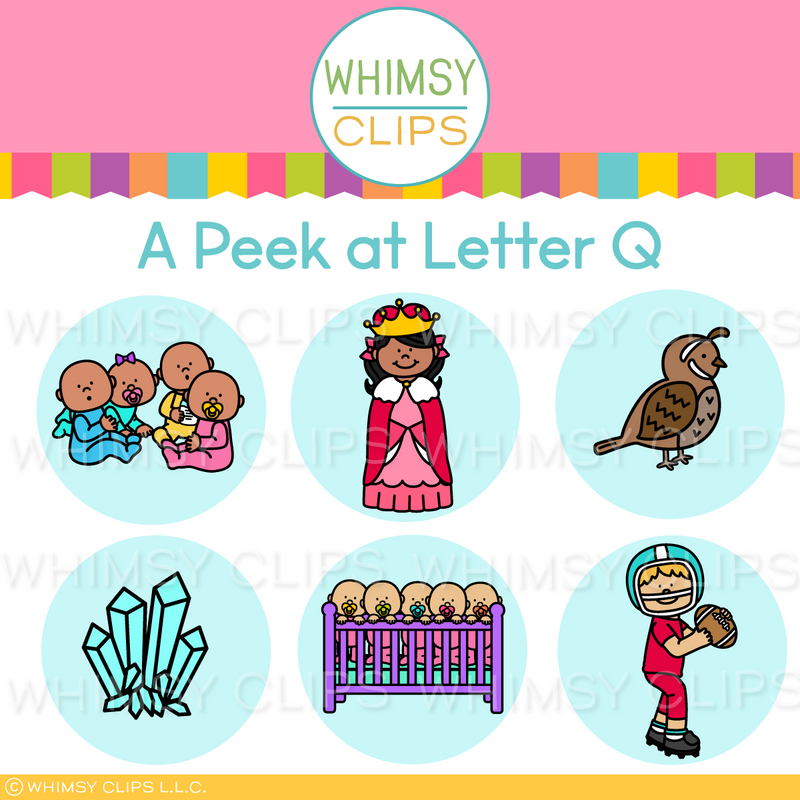 The Really Big Alphabet Letter Q Clip Art Set, Images & Illustrations ...