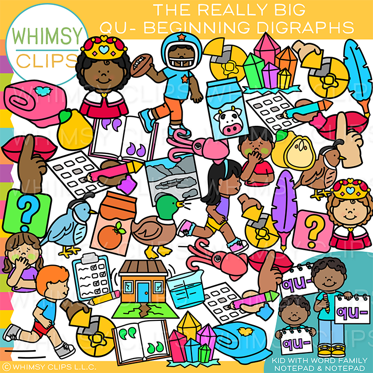 The Really Big QU Words Beginning Digraphs Clip Art, Images ...