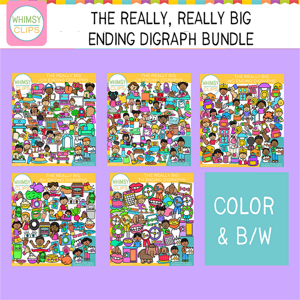 Ending Digraph Clip Art Bundle