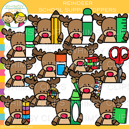 Reindeer Supply Toppers Clip Art