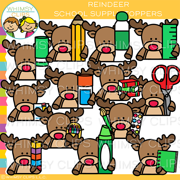 Reindeer Supply Toppers Clip Art