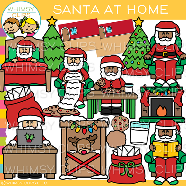Santa At Home Clip Art