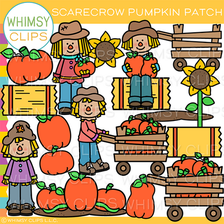 Scarecrow Pumpkin Patch Clip Art