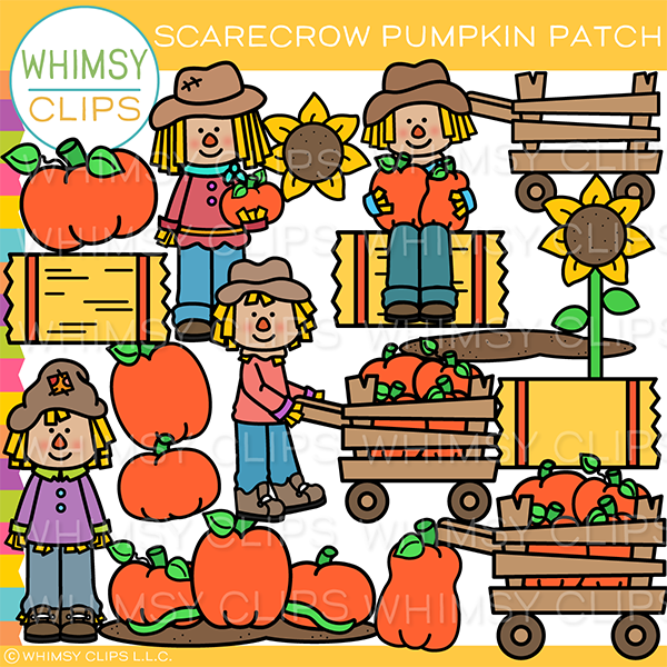 Scarecrow Pumpkin Patch Clip Art