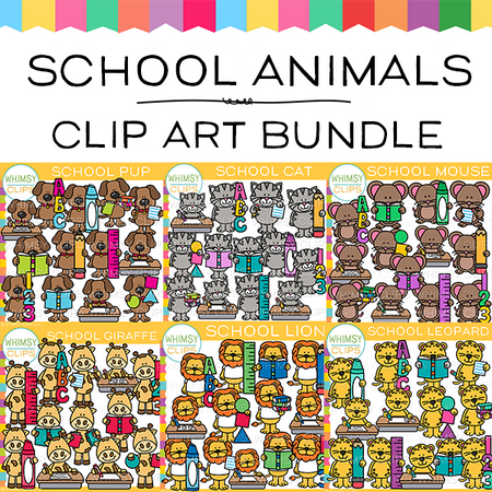 School Animals Clip Art Bundle