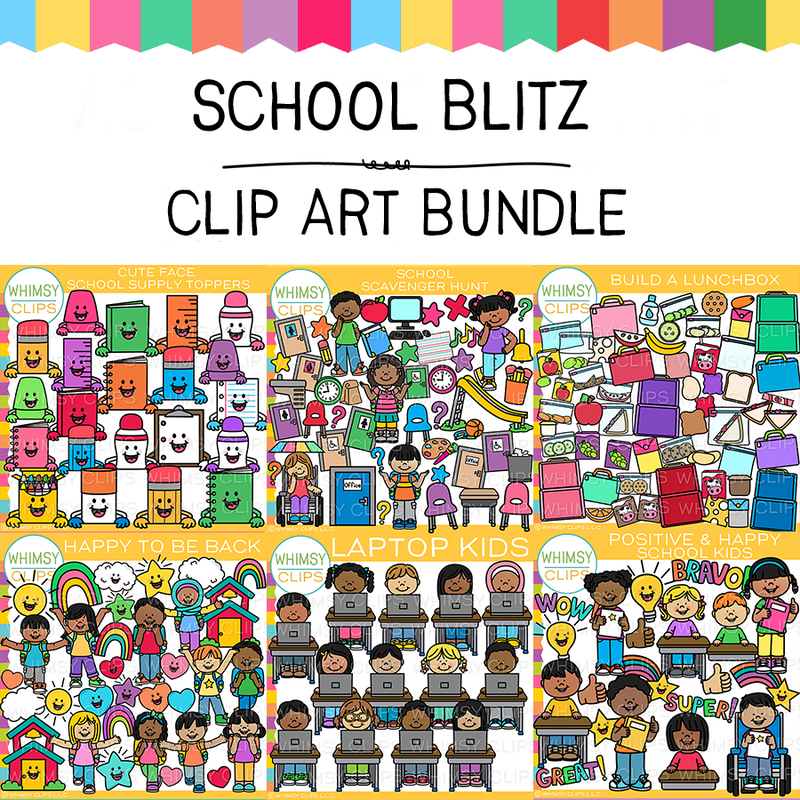 School Blitz Clip Art Bundle, Images & Illustrations | Whimsy Clips