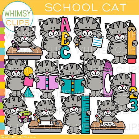 School Cat Clip Art
