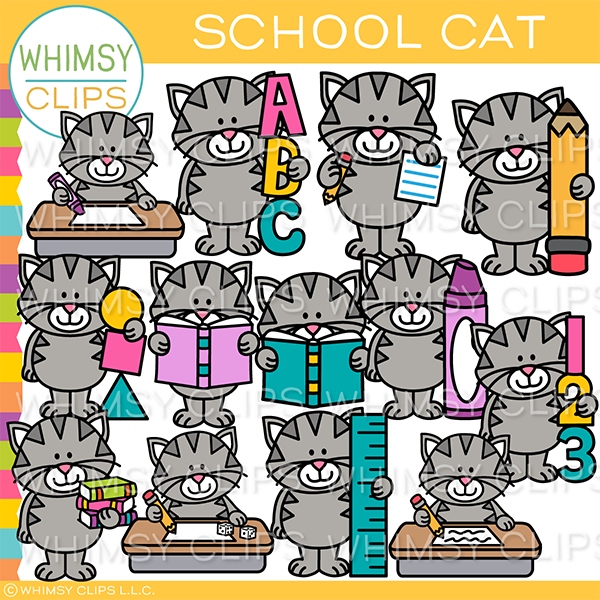 School Cat Clip Art
