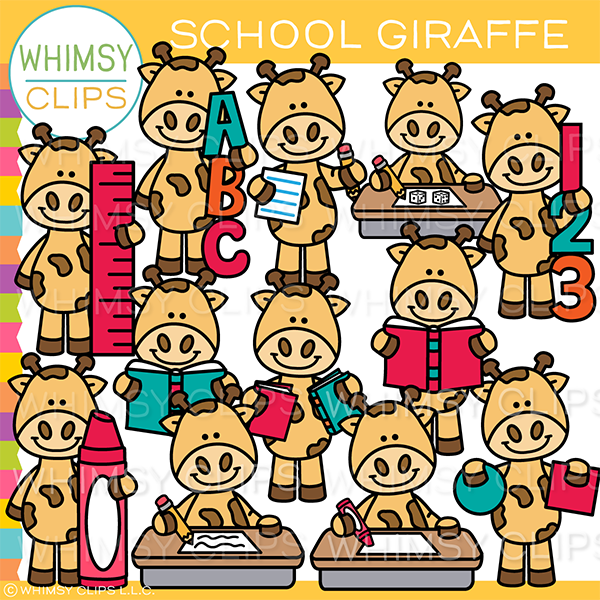 School Giraffe Clip Art