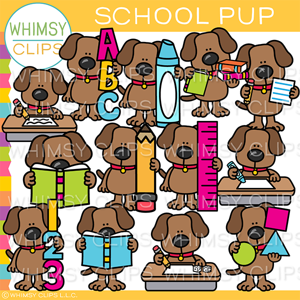 School Pup Clip Art