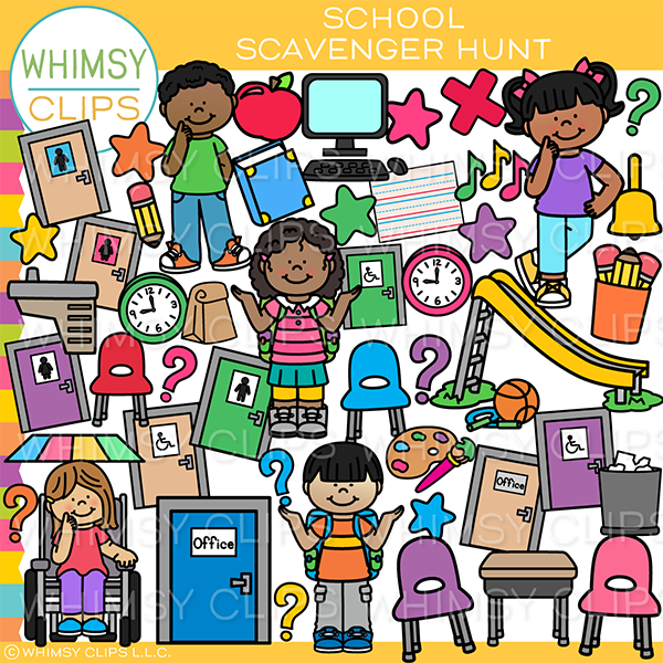 Back to School Scavenger Hunt Clip Art – Whimsy Clips