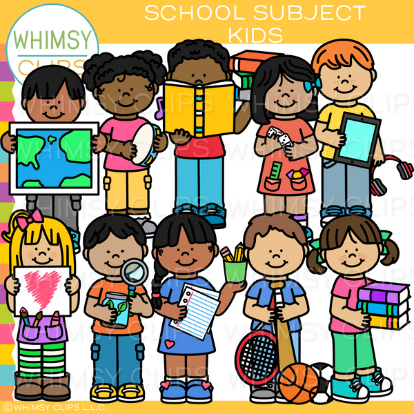School Subject Kids Clip Art