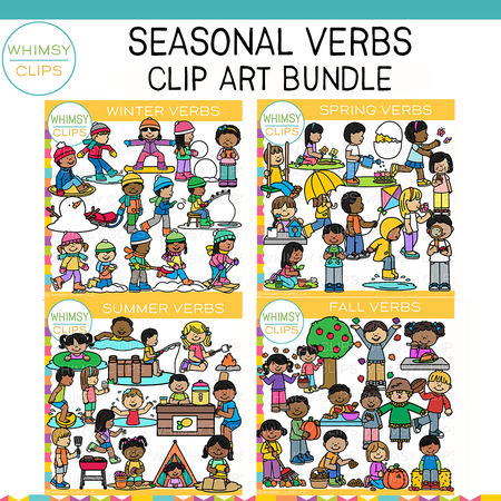 Seasonal Verbs Clip Art Bundle