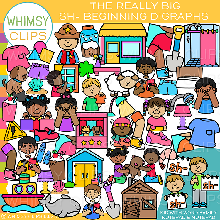 The Really Big SH Words Beginning Digraphs Clip Art – Whimsy Clips