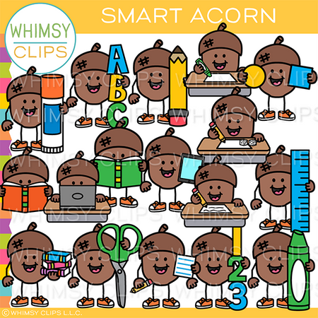 Smart Acorn Clip Art