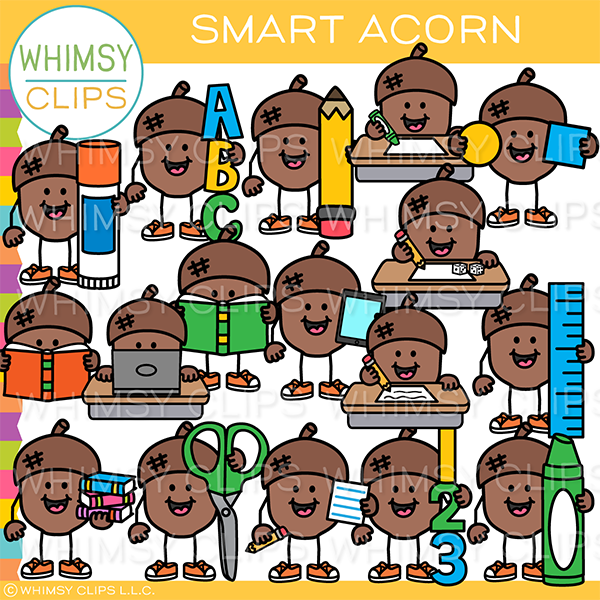 Smart Acorn Clip Art