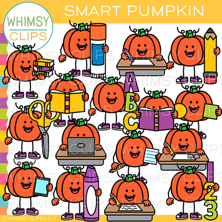 Smart Pumpkin Clip Art