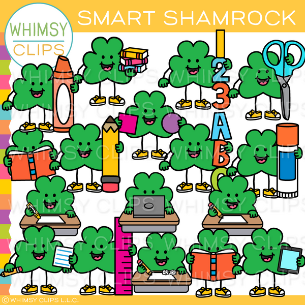 Smart Shamrocks Clip Art
