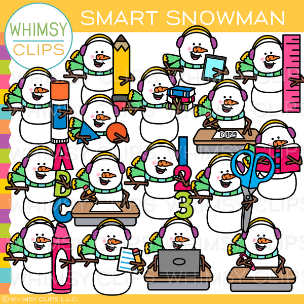 Smart Snowman Clip Art