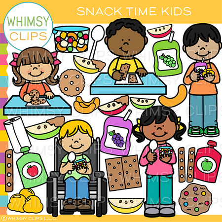 Snack Time Kids Clip Art