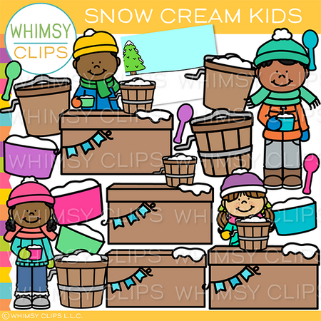 Snow Cream Kids Clip Art