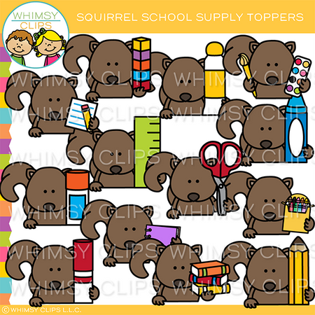 Squirrel Toppers Clip Art