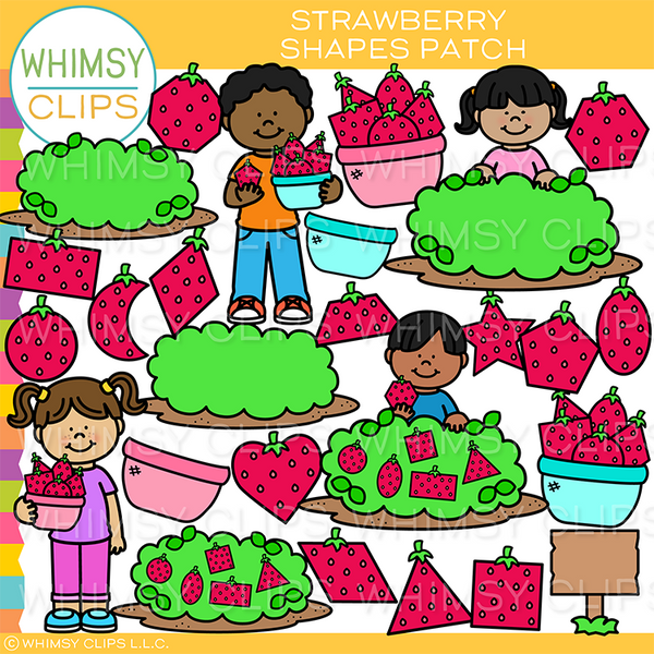Strawberry Shapes Patch Clip Art