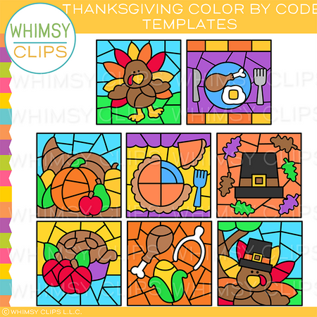 Holidays Color By Code Templates Clip Art Bundle