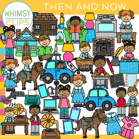 Then and Now Clip Art