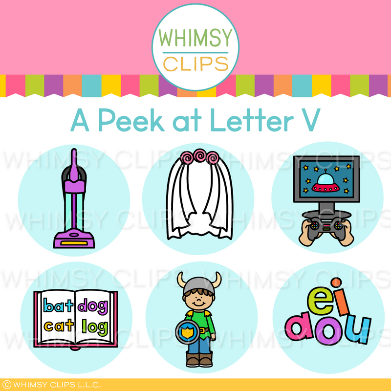 The Really Big Alphabet Letter V Clip Art Set – Whimsy Clips