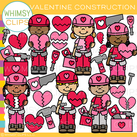 Valentine Construction Clip Art