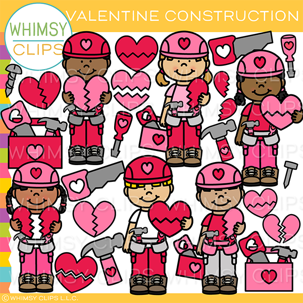 Valentine Construction Clip Art
