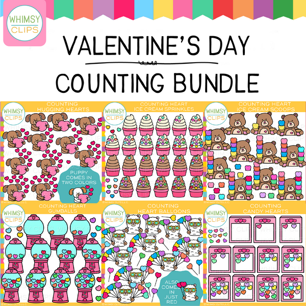 Valentine Counting Clip Art Bundle