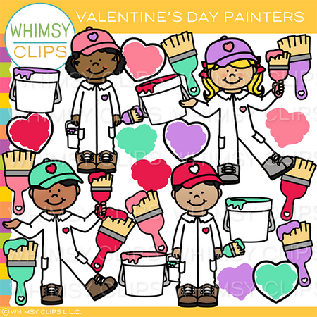 Valentines Day Painters Clip Art