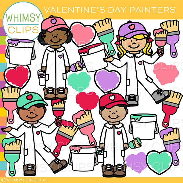 Valentines Day Painters Clip Art