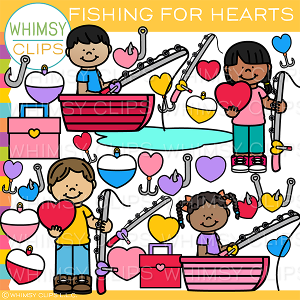 Valentines Fishing Clip Art