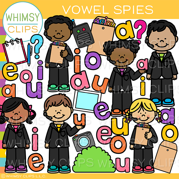 Vowel Spies Clip Art