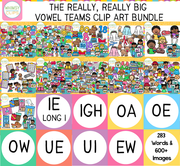 Vowel teams clip art bundle