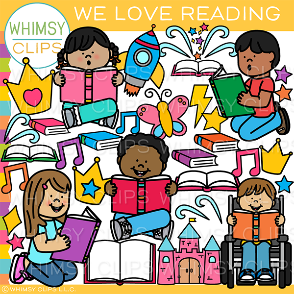 We Love Reading Clip Art